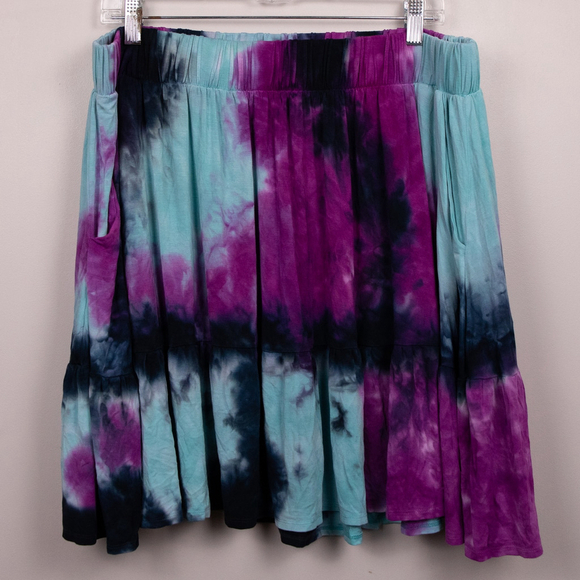Torrid Super Soft tie dye tiered mini circle skirt-1X - Picture 1 of 5